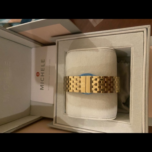 Michele Caber Mid Diamond watch Gold/Blue - Picture 9 of 14